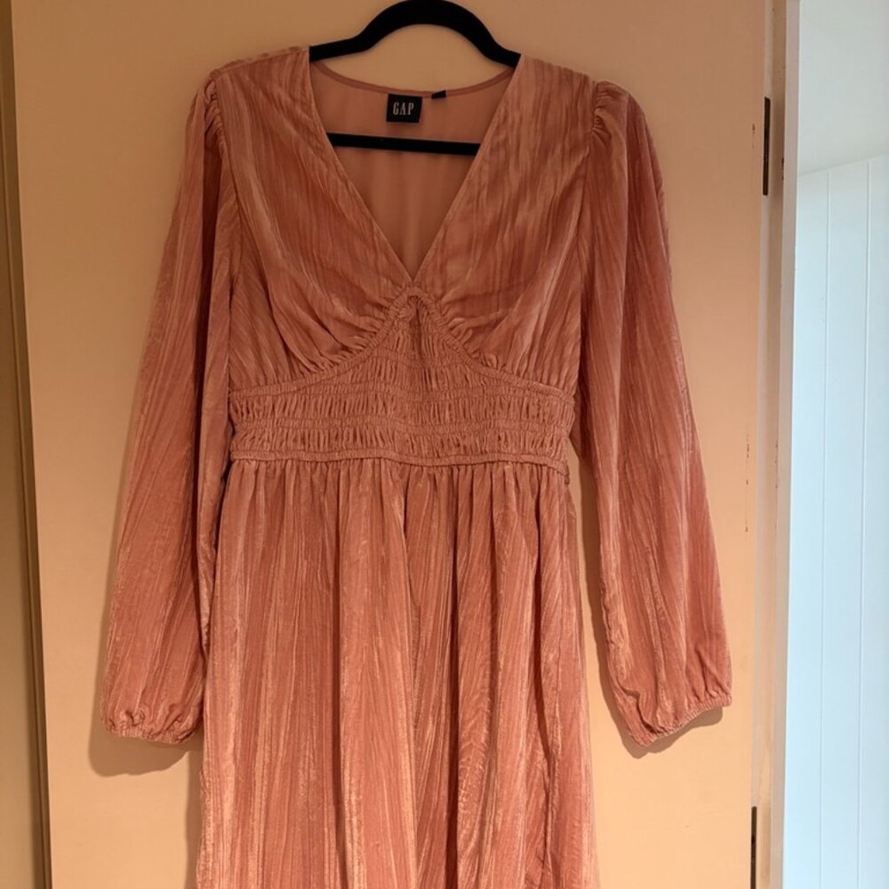 Gap Velvet Smocked Mini Dress